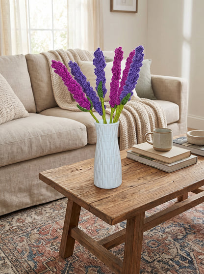 Lavender Long Stem Crochet Pattern (Easy) – Step-by-Step PDF Guide for Beginners