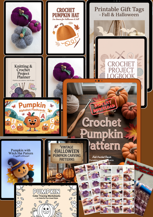 Crochet Pumpkin Pattern Ebook PDF – The Ultimate Fall Bundle for Crafting, Gifting &amp; Family Fun