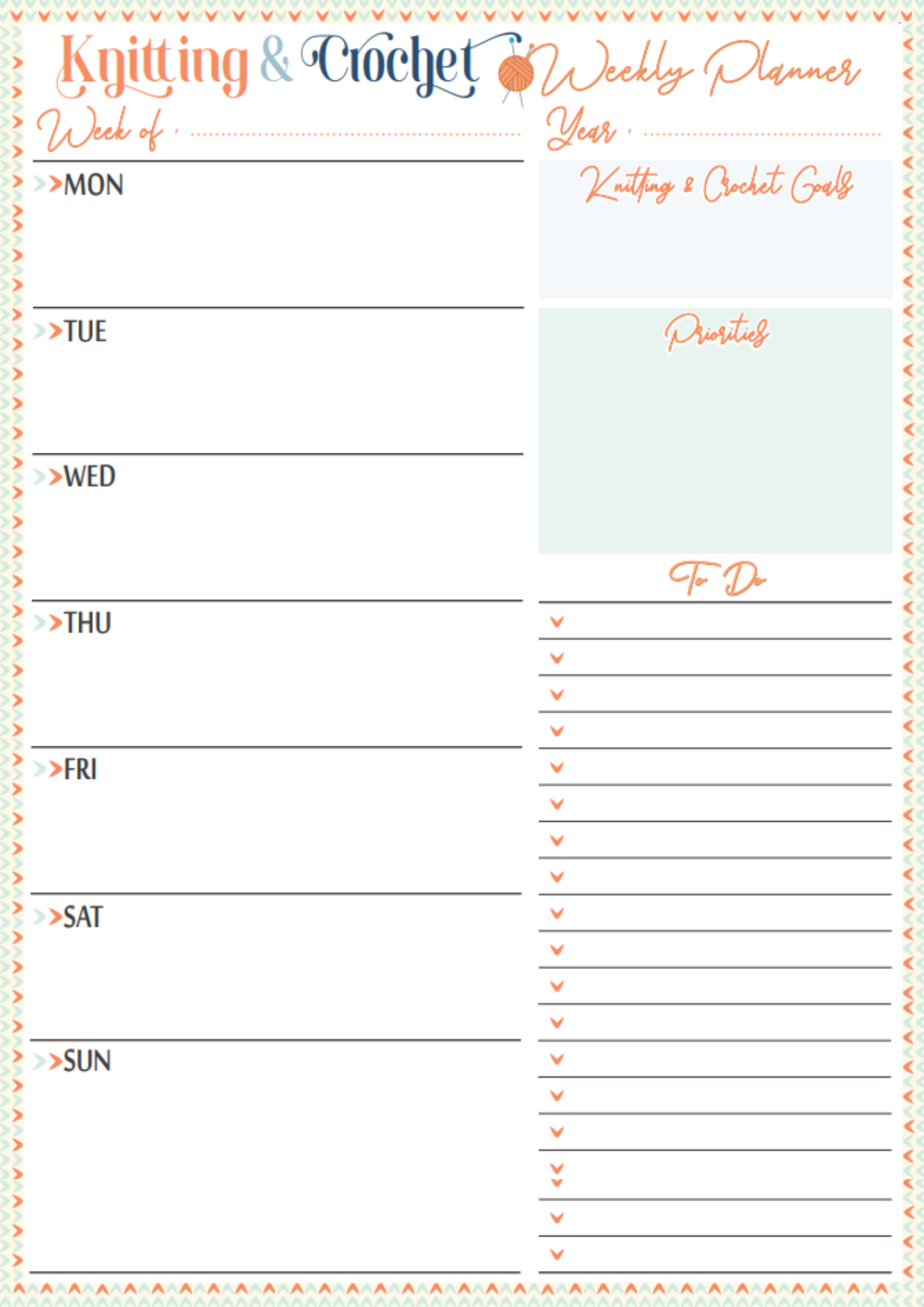 Knitting & Crochet Planner (A4 Printable) – The Perfect Project Organizer for Yarn Lovers