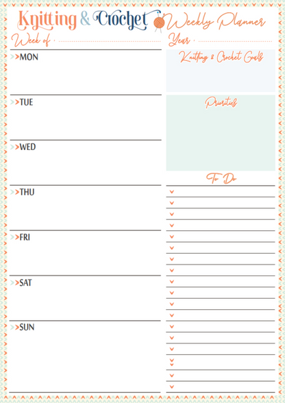 Knitting & Crochet Planner (A4 Printable) – The Perfect Project Organizer for Yarn Lovers