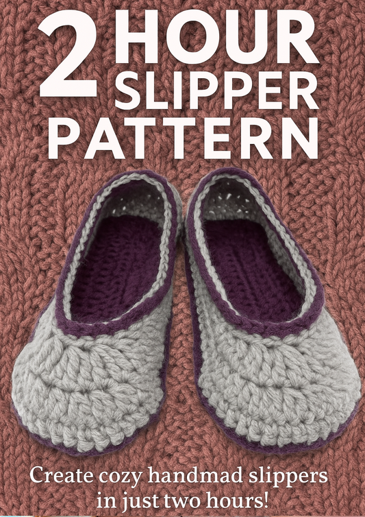 2 Hour Crochet Slipper Pattern – Easy DIY Crochet PDF Tutorial