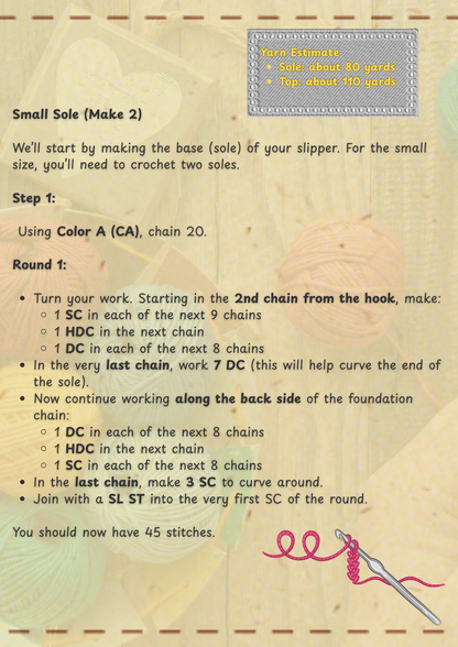 2 Hour Crochet Slipper Pattern – Easy DIY Crochet PDF Tutorial