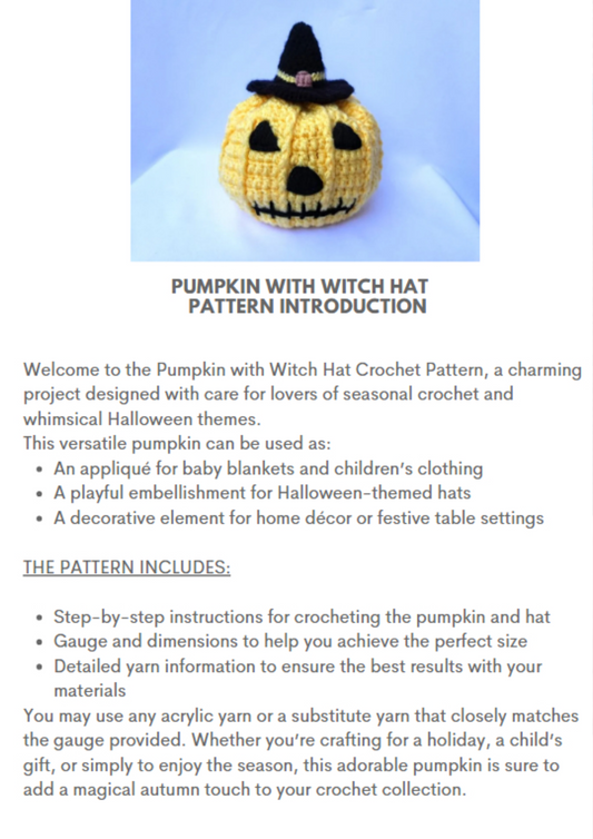 Witch Hat Pumpkin Crochet Pattern – Easy & Adorable Fall Decor PDF